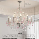 Axyaa French Blue Crystal Chandelier: Luxury Glass E14 Pendant Light, Romantic Living Room Decor
