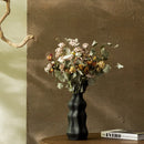 Axyaa Ceramic Face Vase Black White Grooves for Flower Arrangement Terrarium Decor