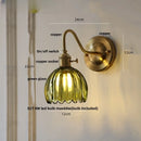 Axyaa Glass Copper Switch Wall Sconce Nordic Modern Bedside Lamp Wandlamp