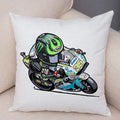 Axyaa Cartoon Sport Motorcycle Cushion Cover - Super Soft Plush Pillow Case