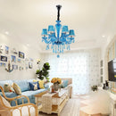 Axyaa Blue Crystal LED Chandelier for Luxe Spaces