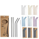 Axyaa Stainless Steel Straws Set - Reusable, Washable, Ideal for Smoothies, Juice