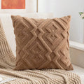 Axyaa Fluffy Geometric Cushion Cover, Brown Yellow Beige White, 45x45cm 30x50cm 50x50cm