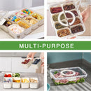 Axyaa Snackle Box: Clear Divided Serving Tray with Lid and Handle