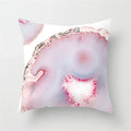 Pink Glitter Letter Flower Geometric Cushion Cover by Axyaa