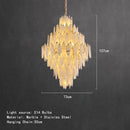 Axyaa Marble Leaves Chandelier Pendant Light - Modern Taper Shape LED Hanging Lamp