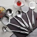 Axyaa Stainless Steel Kitchenware Set: Spatula, Rice Spoon, Colander, Utensils