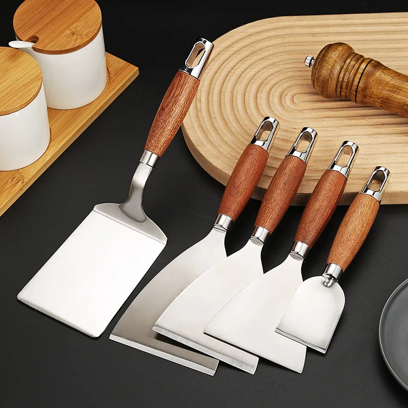 Axyaa Stainless Steel Wooden Handle Spatula Turner Scraper BBQ Utensil