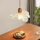 Axyaa Walnut Wood Glass LED Pendant Light - Modern Nordic Kitchen Living Room Lamp