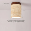Axyaa Nordic Wood Yellow Travertine LED Ceiling Light for Modern Home Decor