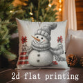 Axyaa Snowy Hello Christmas Throw Pillow Cover for Sofa, Bedroom, Car