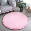Axyaa Coral Fleece Round Carpet for Bedroom and Living Room Decor, Camel Gray Rugs