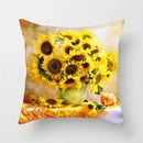 Axyaa Floral Cushion Cover - Sunflower Rose Dandelion Decorative Pillowcase