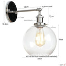 Axyaa Glass Globe LED Wall Light - Rustic Vintage Industrial Mirror Fixture