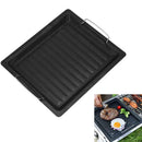 Axyaa Cast Iron Reversible Pan Grill for Gas Grill, Outdoor Camping BBQ Accessories