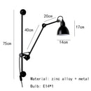 Axyaa Nordic Swing Arm Wall Lamps, Modern Living Room Bedside Lights - Black/Chrome/Gold