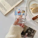 Axyaa Christmas Glass Cup Set: Cute & Kawaii Design for Coffee, Juice, Wine, Whiskey & More