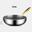 Axyaa Stainless Steel Honeycomb Wok Non-stick Pan for Induction Cookware