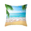 Axyaa Summer Beach Vacation Blue Pillow Case - Seaside Hotel Sofa Decoration