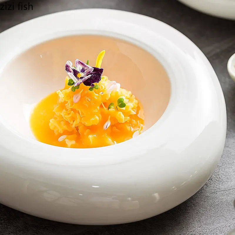 Axya Ceramic Dinner Plate Set - Solid Color Tableware for Restaurant and Home