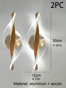Axyaa Modern Acrylic Gold/Black LED Wall Sconce for Home Decor & Interior Lighting.
