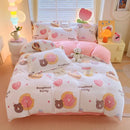 Axyaa Cartoon Style Fluffy Coral Fleece Duvet Cover - Queen/King Size