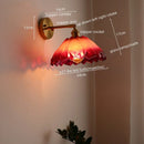 Axyaa Vintage Copper Glass Wall Sconce Indoor Bedside Light Fixture