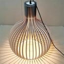 Axyaa Wood Bird Cage Pendant Lamp: Modern Design for Stylish Indoor Lighting