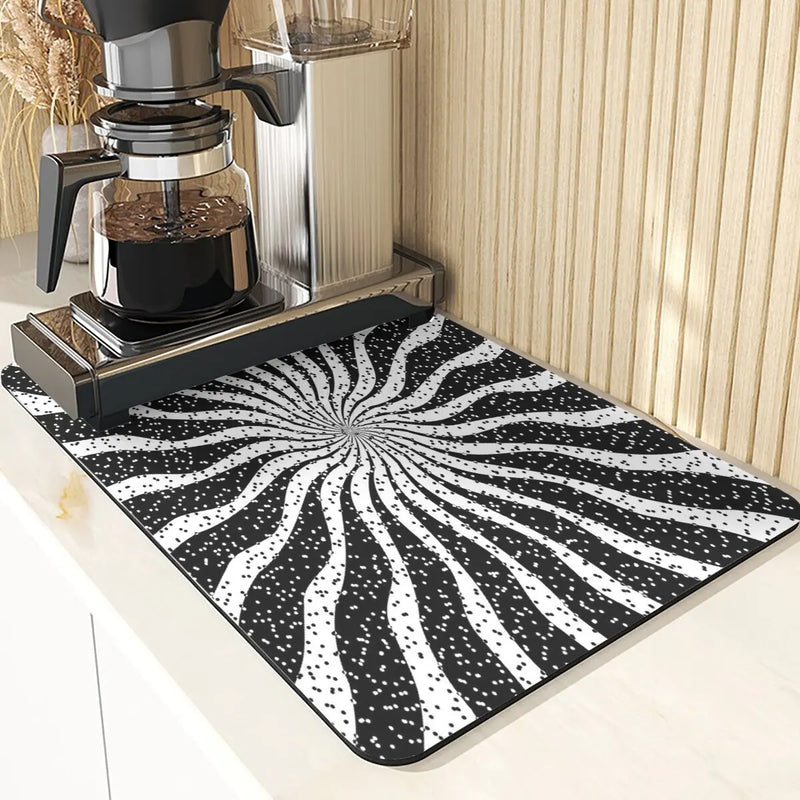Axyaa Geometric Coasters Set of 4 Black White Dining Table Placemats Mats