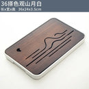 Axyaa Bamboo Tea Tray for Home Living Room Storage, Japanese Style Teaware