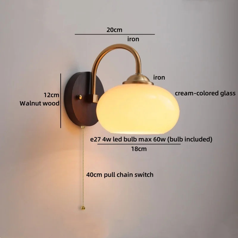 Axyaa Round Glass LED Wall Lights Switch for Indoor Luxury Living Room