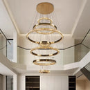 Axyaa Crystal Chandelier Stair Pendant Lamp Living Room Interior Lighting
