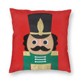 Nutcracker Doll Cushion Cover - Axyaa Square Throw Pillow for Christmas Home Decor