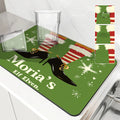 Axyaa Christmas Coffee Drying Mat - Absorbent Anti Slip Table Mat for Cups
