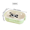 Axyaa 3-Compartment Plastic Lunch Box - Microwave Safe, Kid-Friendly Food Container