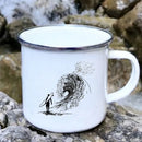 Axyaa Coconut Tree Enamel Camping Mug - Creative Drinkware for Outdoor Adventures