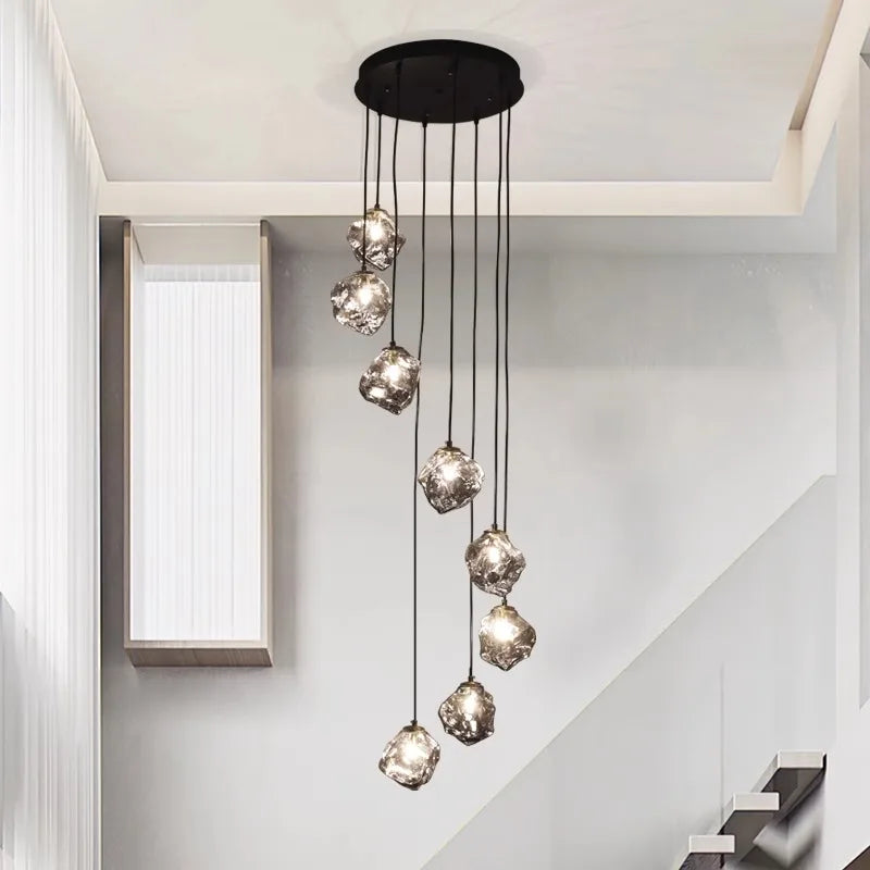 Axyaa Staircase Chandeliers LED Pendant Lamps Modern Home Indoor Lighting