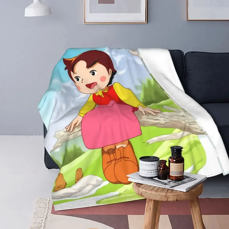 Heidi Alps Fleece Blanket Soft Cozy Throw Bedding for Sofa by Axyaa