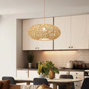 Axyaa Wicker Chandelier Ceiling Light - Vintage Rattan Pendant Lamp