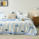 Axyaa Cotton Summer Quilt 4-Piece Set, Single Size, Thin and Washable