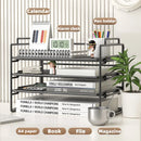 Axyaa Metal Foldable File Rack - Multi-Layer Desktop File Storage Box
