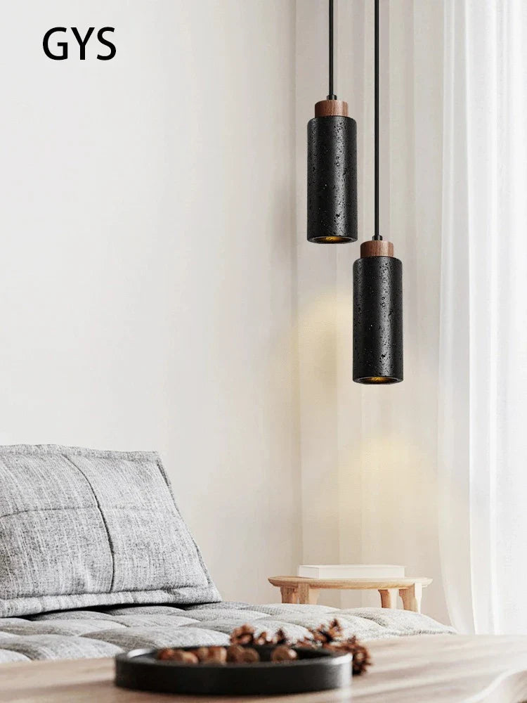 Axya Black Stone Pendant Chandelier - Modern Nordic Style Lighting