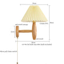 Axyaa Cream PVC LED Wall Lamps - Japanese Walnut Wood Applique Murale