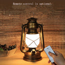 Axyaa Retro Rechargeable Lantern with Remote Control - Bronze LED Table Lamp