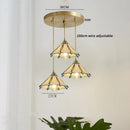 Axyaa Modern Pink Glass LED Pendant Lights Copper Hanging Lamp for Home Decor