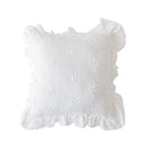 Axyaa Sweet Floral Embroidery Ruffled Edge Cushion Cover