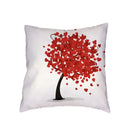 Axyaa Love Birds Red Tree Cushion Cover - Bedroom Decor Pillowcases