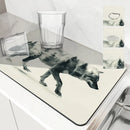 Axyaa Super Absorbent Kitchen Draining Mat - Quick Dry Dish Drying & Bathroom Drain Pad