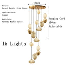Axyaa Natural Marble Bedroom Chandelier - Designer Spanish Lighting for Restaurant, Hotel & Home
