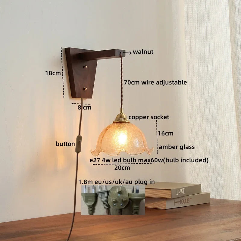 Axyaa Modern LED Glass Wall Sconce Nordic Stair Light Fixture